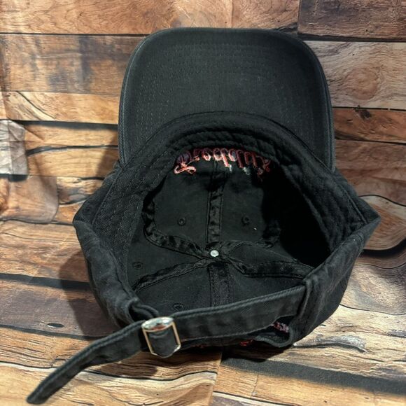 Freddy's Steakburgers Black Baseball Cap Hat Adjustable Strapback Uniform Work - Picture 5 of 7